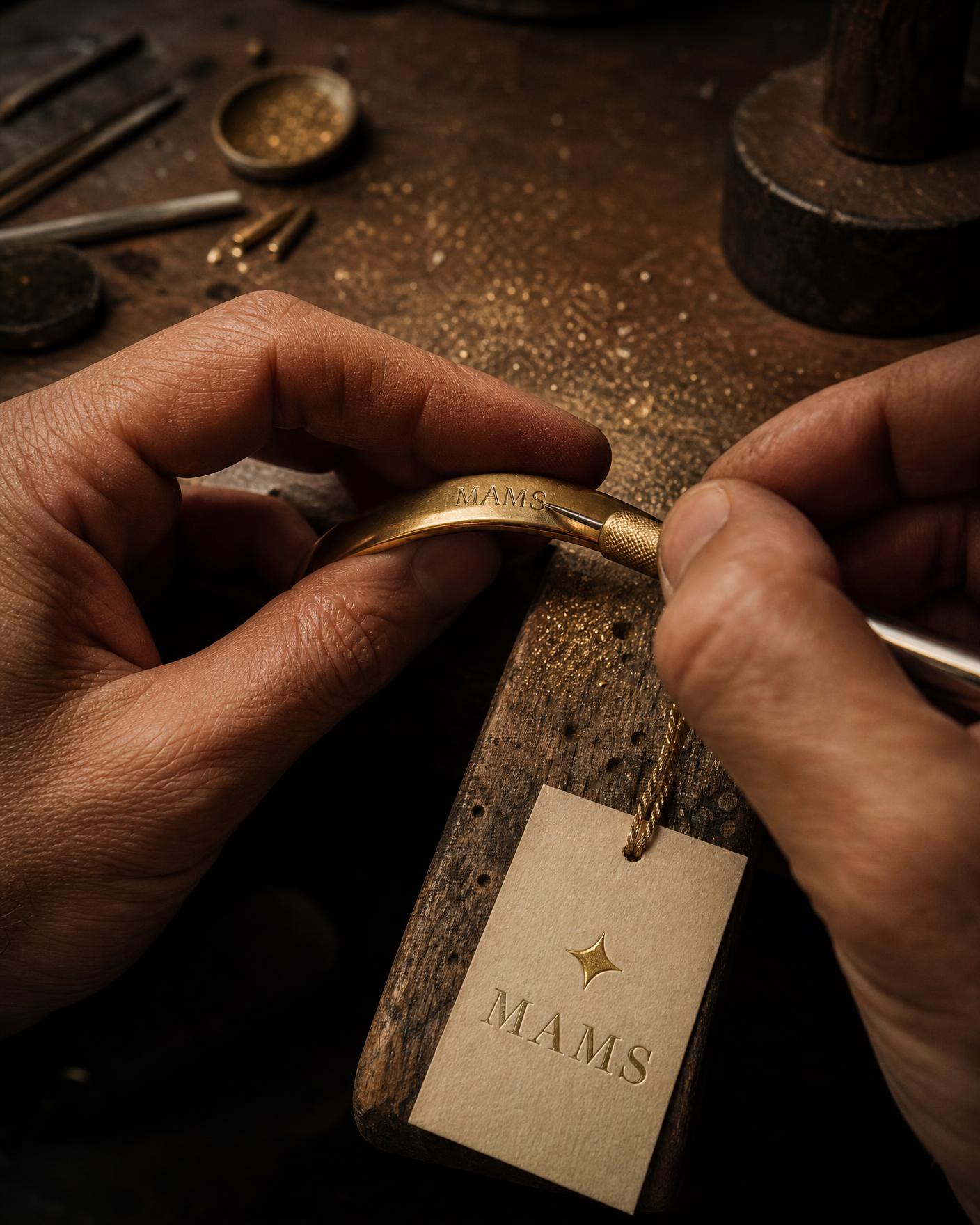 A MAMS goldsmith finishing a band at the bench